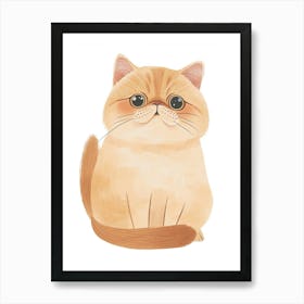 Exotic Shorthair Cat Clipart Illustration 1 Art Print