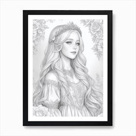 Beautiful Girl With Long Hair Art Print