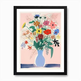 Wild Flowers Bouquet Flower Illustration 7 Art Print