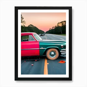 Old Car On The Road 10 Art Print