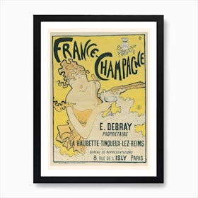 Vintage France Champagne Advertisement Dining Room Art Print