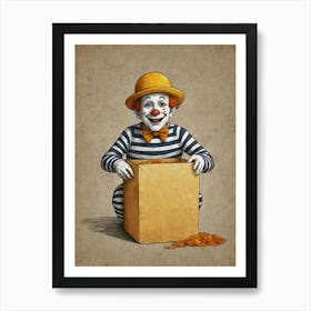 Clown In A Box Art Print