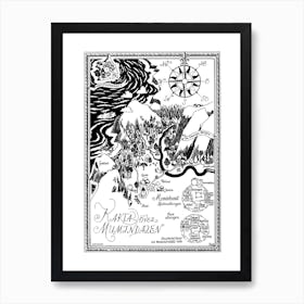 The Moomin Drawings Collection Moomin Valley Map Art Print