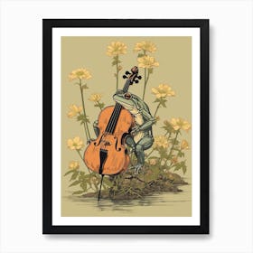 Cello Frog Illustration Art Print