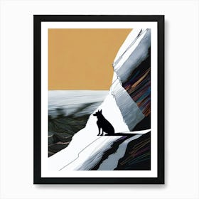 Dog On A Cliff Art Print