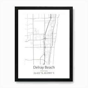 Delray Beach,United States Minimalist Map Art Print