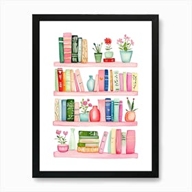 cosy bookshelf Art Print