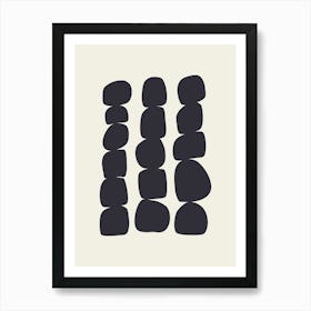 Minimalist Aesthetic Modern Abstract Geometric Shapes in Black and White Art Print