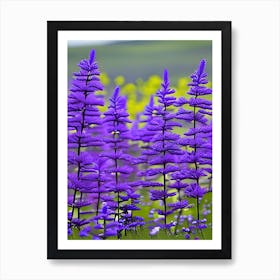 Purple Flowers In A Field Art Print