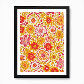 Inca Lily Floral Print Warm Tones 1 Flower Art Print