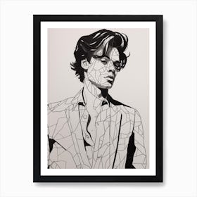 Harry Styles Line Drawing 1 Art Print