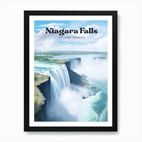 Niagara Falls Ontario Canada Nature's Beauty Travel Illustration Art Print