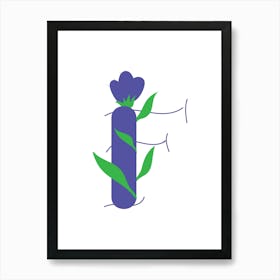 Living Room Floral Letters Purple 06 Art Print