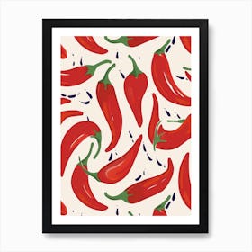 Chilli Pattern Illustration Art Print