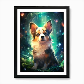 Corgi In The Forest Art Print