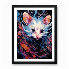  A Hanging Possum Vibrant Paint Splash 1 Art Print