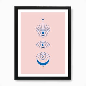 Eyes Moon Phases Art Print