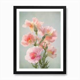 Snapdragons Flowers Acrylic Painting In Pastel Colours 4 Art Print