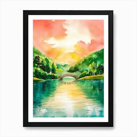 Watercolor Landscape Painting 2 Art Print