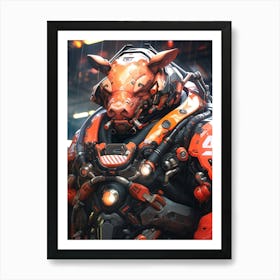 Futuristic Pig 2 Art Print