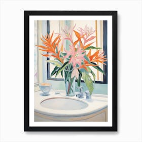 A Vase With Bird Of Paradise, Flower Bouquet 3 Art Print