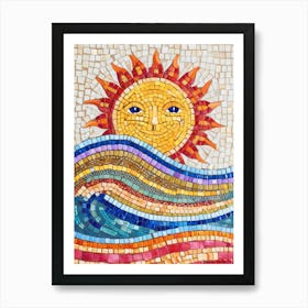 Mosaic Sun Art Print