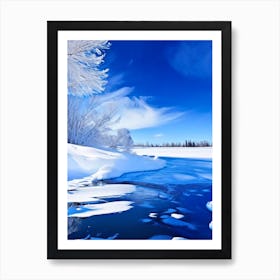 Snow Melting Into Water Waterscape Photography 1 Art Print