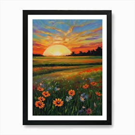 Sunset In The Meadow 38 Art Print