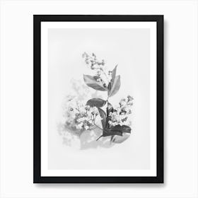 Flowers Bouquet Black And White Art Print