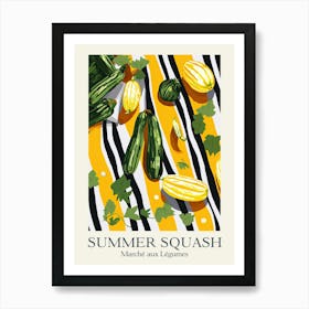 Marche Aux Legumes Summer Squash Summer Illustration 4 Art Print