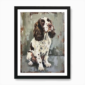 English Springer Spaniel Acrylic Painting 1 Art Print