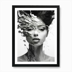 Identity Abstract Black And White 3 Art Print