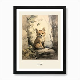 Beatrix Potter Inspired  Animal Watercolour Fox 1 Art Print