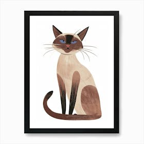 Javanese Cat Clipart Illustration 5 Art Print