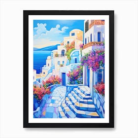 Santorini Village Art Print