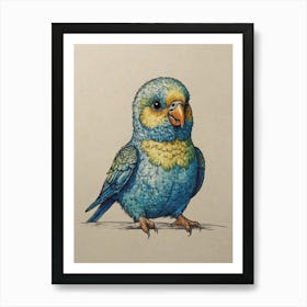 Blue And Yellow Parrot Art Print