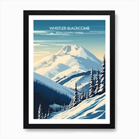 Poster Of Whistler Blackcomb   British Columbia, Canada, Ski Resort Illustration 0 Art Print