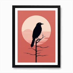 Minimalist Raven 3 Illustration Art Print