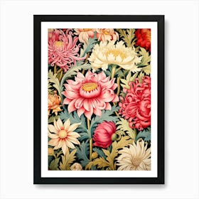 Chrysanthemum Floral Pattern Art Print