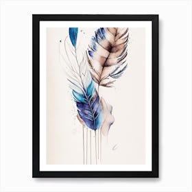 Feather And Birds 1 Symbol Minimal Watercolour Art Print