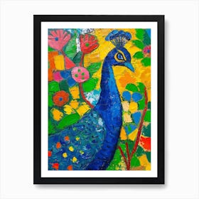 Colourful Peacock Painting 2 Art Print