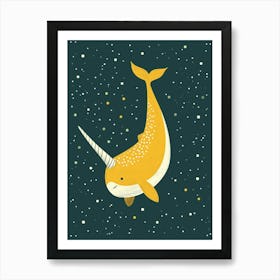 Yellow Narwhal 2 Art Print