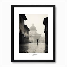 Poster Of Bergamo, Italy, Black And White Analogue Photography 3 Art Print