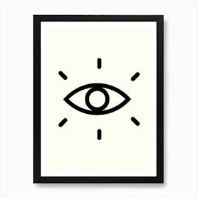 Eye Of God Monoline Hand Drawing Aesthetic Illustration Art Print