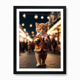 Ginger Cat In A Suit Art Print