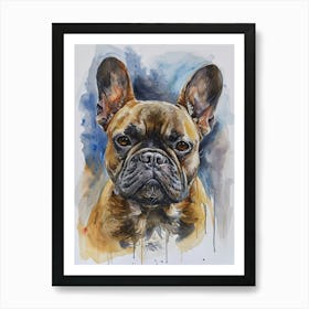 French Bulldog Watercolor Painting 1 Art Print