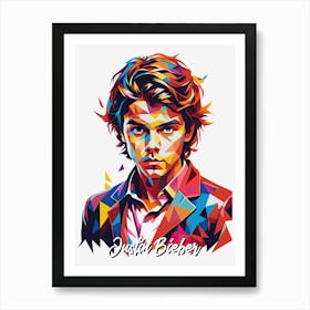 Justin Bieber 01 Portrait Music Icon Style WPAP Pop Art Art Print