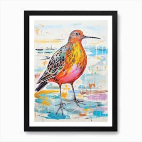 Colourful Bird Painting Dunlin 2 Art Print