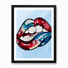 Mosaic Lips 1 Art Print