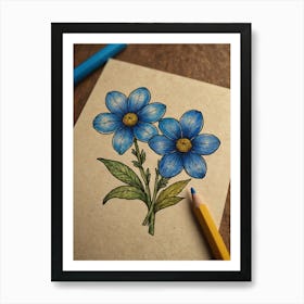 Forget Me Not 1 Art Print